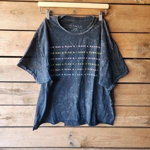 Fifth Sun Black Tee with Yellow Inspirational Text